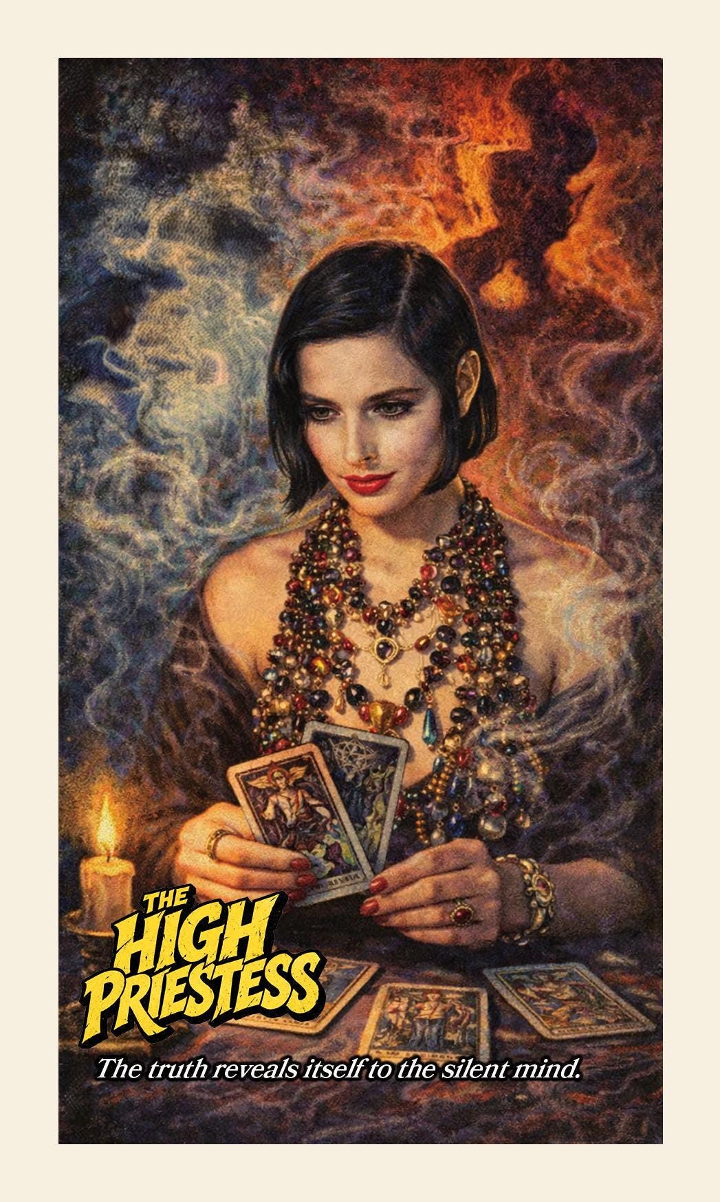 Retro horror posters: example custom tarot card from the live Etsy listing