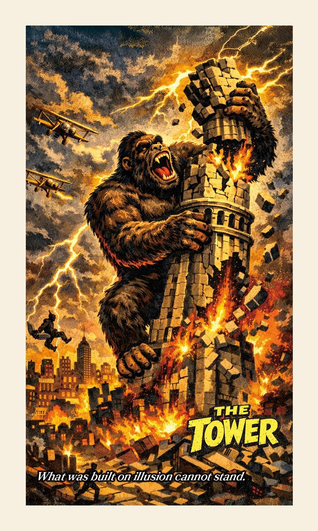 Retro horror posters: example custom tarot card from the live Etsy listing